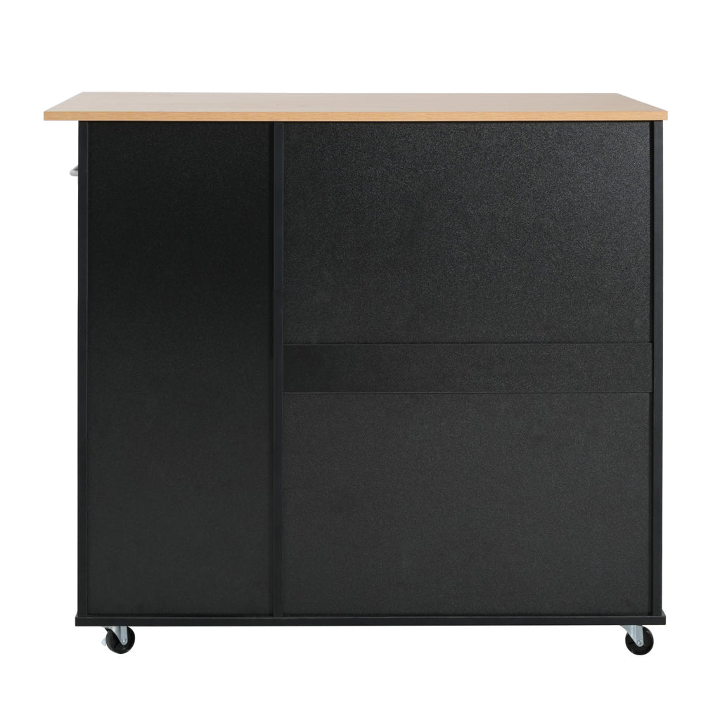 Christopher Knight Home® Mobile Kitchen Cart with Storage, 39.76'' Rolling Kitchen Island with 2 Doors, 3 Drawers & Adjustable Shelf, Black Utility Cart for Kitchen/Dining Room    RR