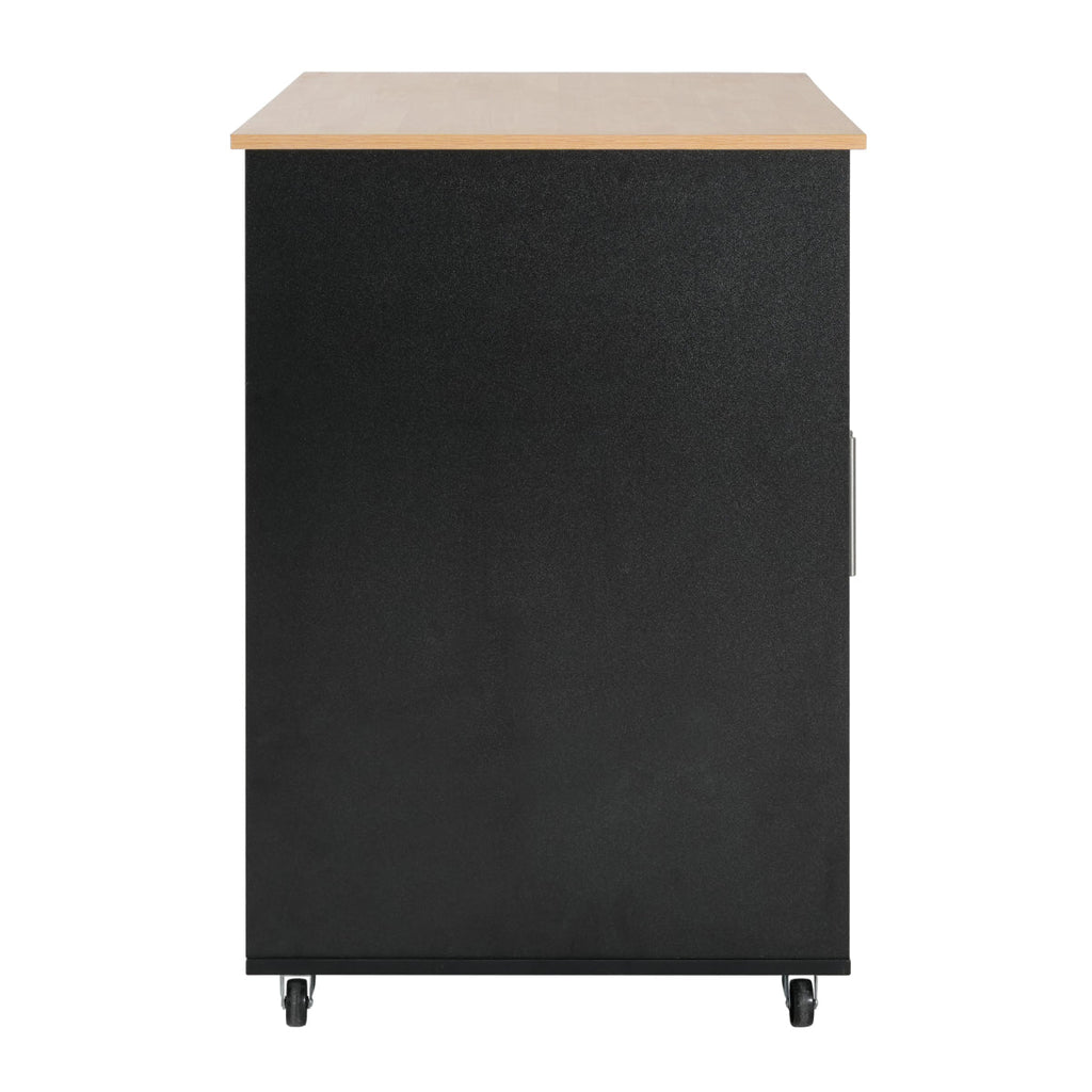 Christopher Knight Home® Mobile Kitchen Cart with Storage, 39.76'' Rolling Kitchen Island with 2 Doors, 3 Drawers & Adjustable Shelf, Black Utility Cart for Kitchen/Dining Room    RR