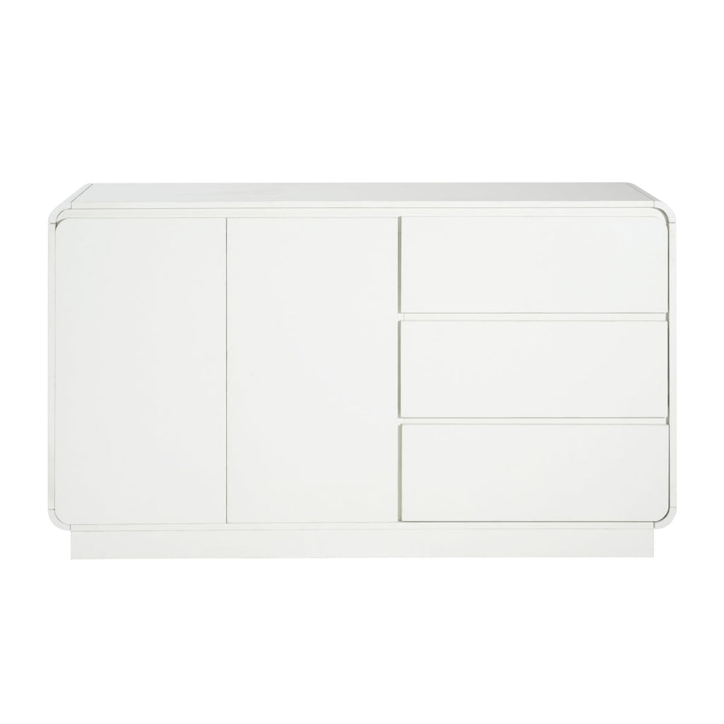 Christopher Knight Home® Modern White Sideboard, 55.1'' Wide Storage Cabinet with 2 Doors and 3 Drawers, Versatile Dining Room,Living Room    RR