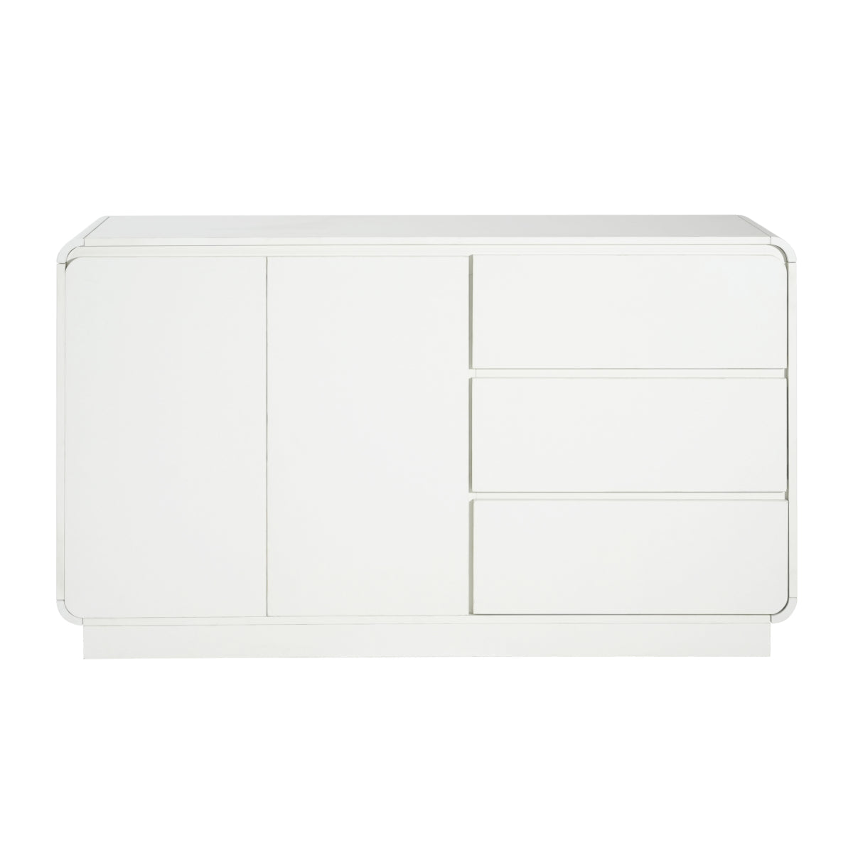 Christopher Knight Home® Modern White Sideboard, 55.1'' Wide Storage Cabinet with 2 Doors and 3 Drawers, Versatile Dining Room,Living Room    RR