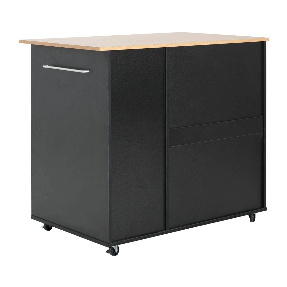 Christopher Knight Home® Mobile Kitchen Cart with Storage, 39.76'' Rolling Kitchen Island with 2 Doors, 3 Drawers & Adjustable Shelf, Black Utility Cart for Kitchen/Dining Room    RR