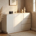 Christopher Knight Home® Modern White Sideboard, 55.1'' Wide Storage Cabinet with 2 Doors and 3 Drawers, Versatile Dining Room,Living Room    RR