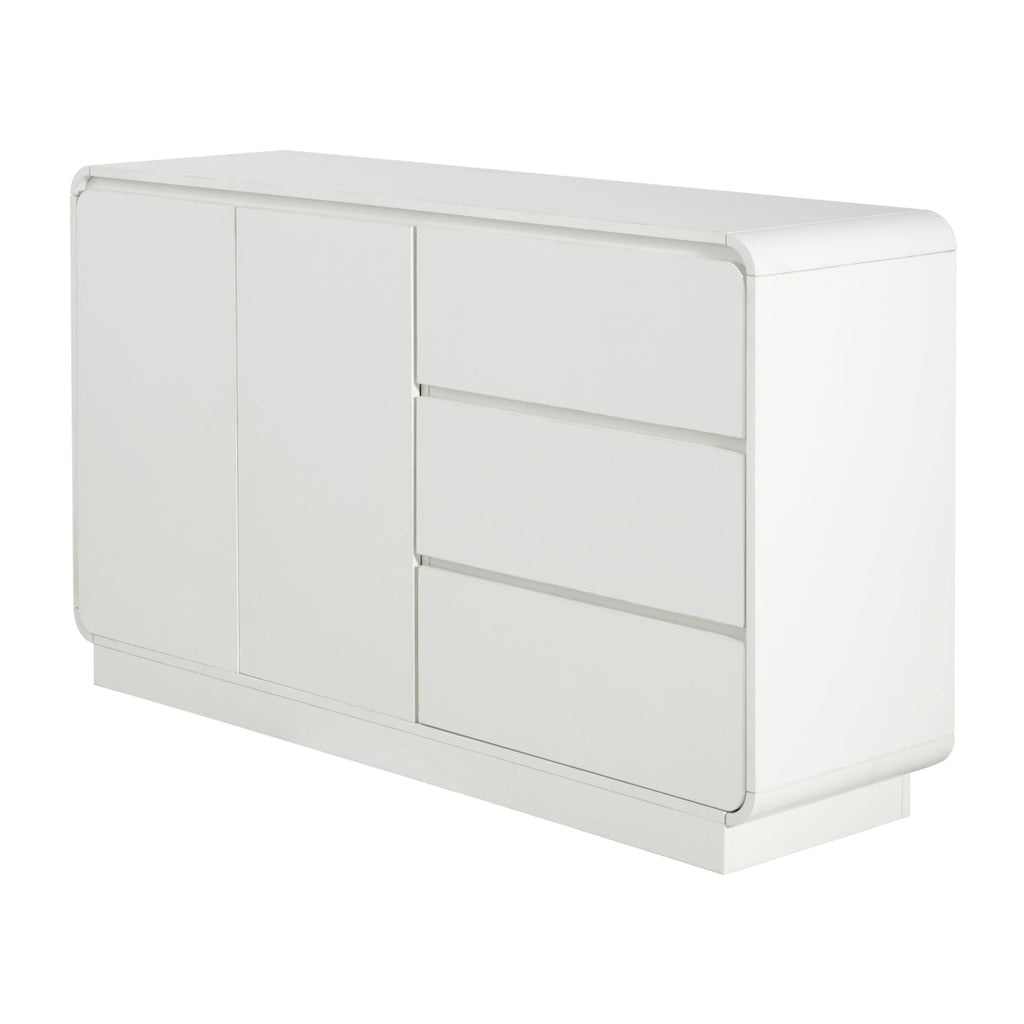 Christopher Knight Home® Modern White Sideboard, 55.1'' Wide Storage Cabinet with 2 Doors and 3 Drawers, Versatile Dining Room,Living Room    RR