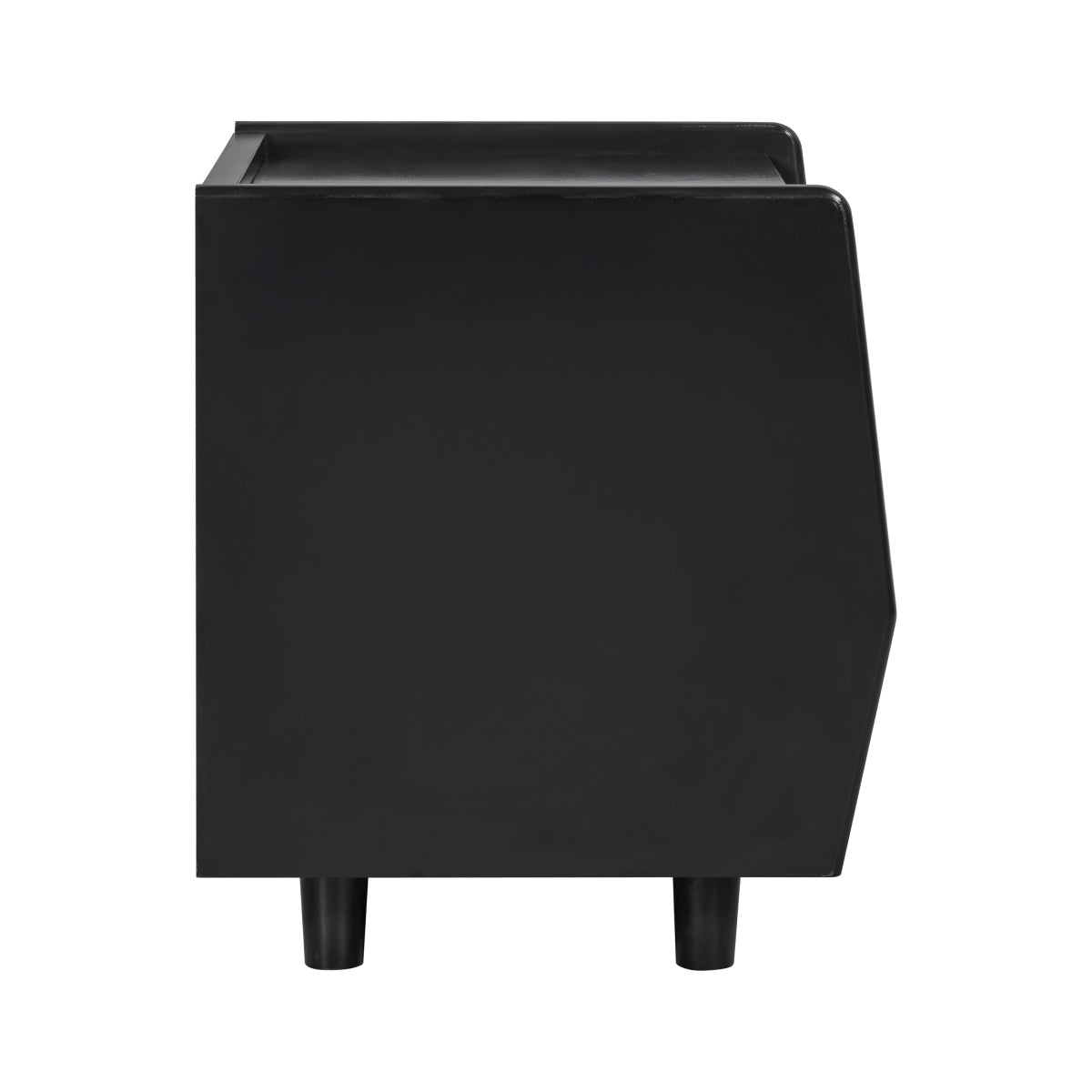 Christopher Knight Home® Black Nightstand with Rattan Detail, MDF + Solid Wood, Modern Bedroom Storage, Open Shelf & Drawer, Indoor Furniture