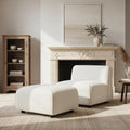 Christopher Knight Home® Modern Plush Accent Chair with Ottoman Set – Compact Upholstered Lounge Set for Living Room & Bedroom