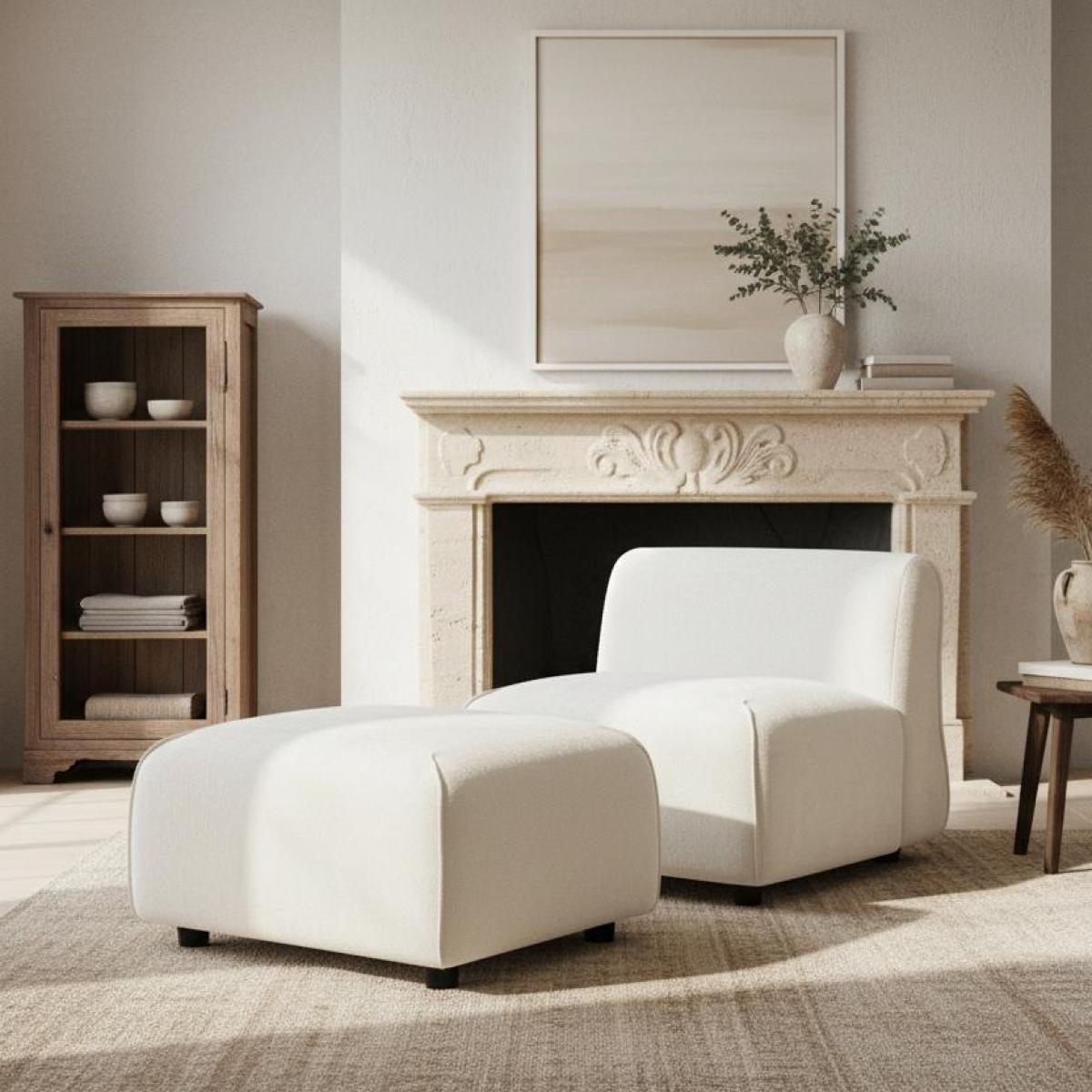 Christopher Knight Home® Modern Plush Accent Chair with Ottoman Set – Compact Upholstered Lounge Set for Living Room & Bedroom