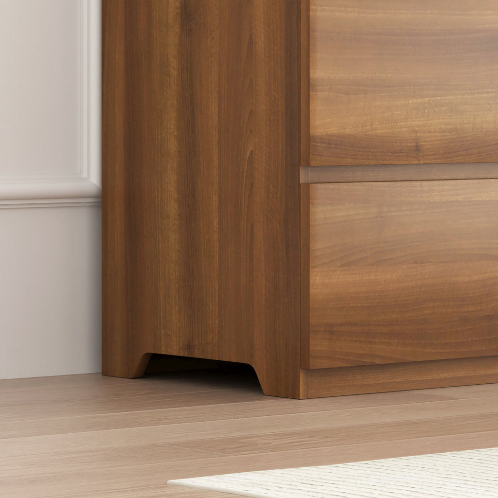 12 Drawers Double Dresser, Modern Wood Dresser Chest of Drawers with Large Storage Space for Bedroom, Walnut