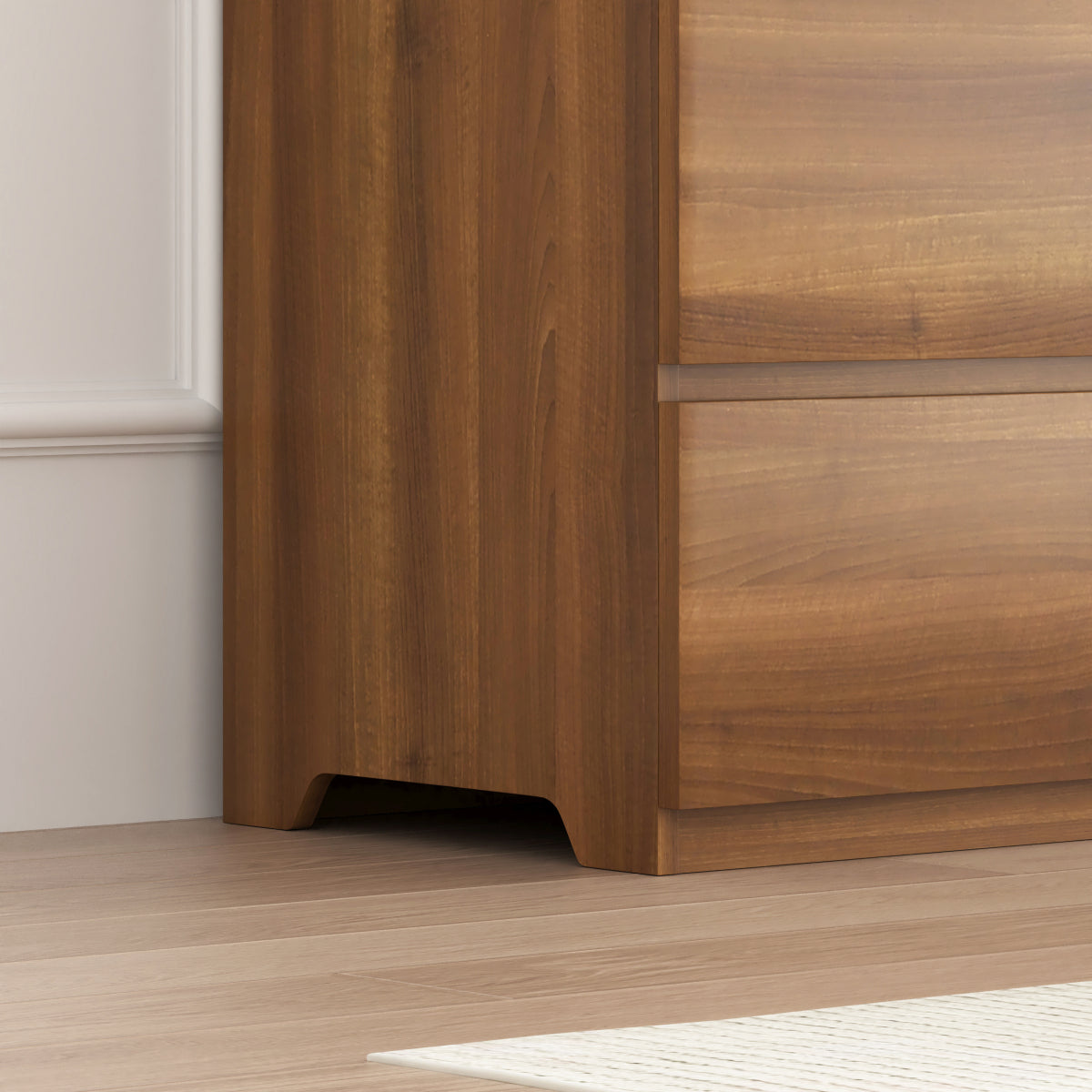 12 Drawers Double Dresser, Modern Wood Dresser Chest of Drawers with Large Storage Space for Bedroom, Walnut